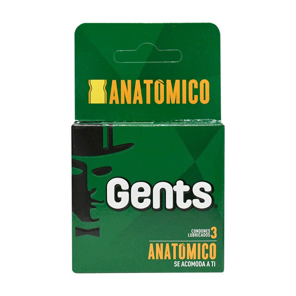 Preservativos Gents Anatómico - Caja 3 UN