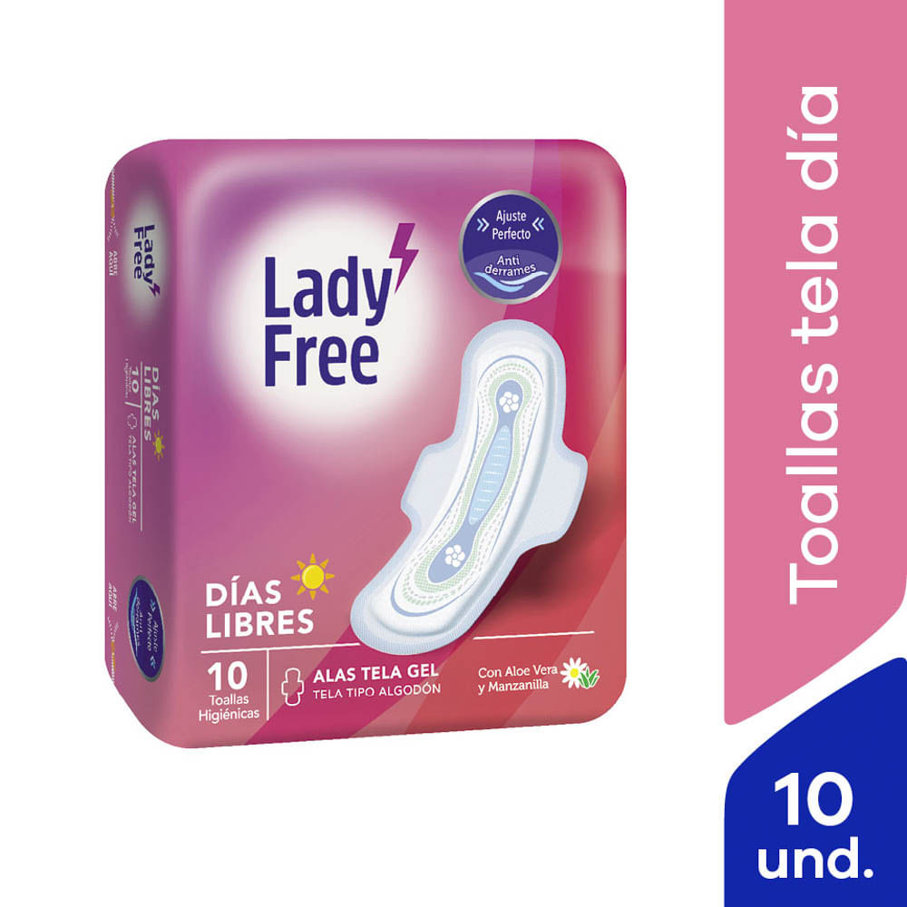 Toallas Higiénicas Lady Free Días Libres - Bolsa 10 UN