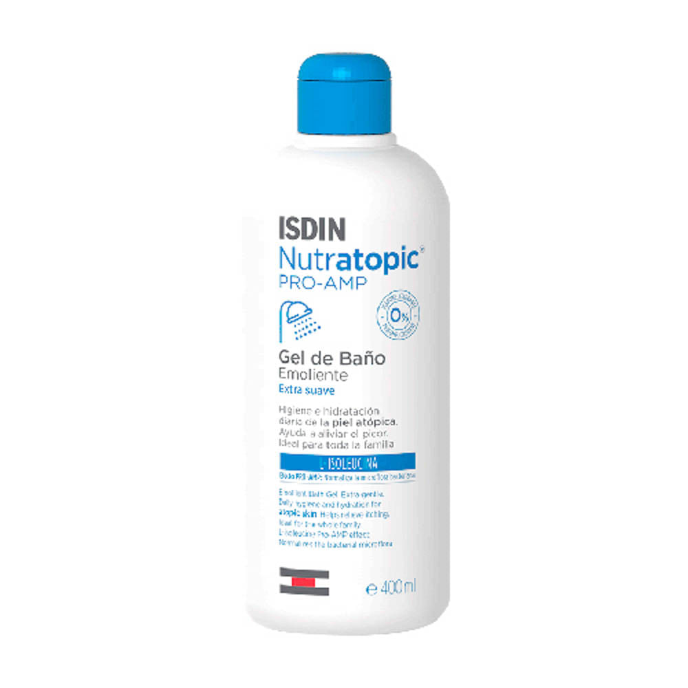 Gel De Baño Emoliente Nutratopic Pro-AMP Isdin - Frasco 400 ML