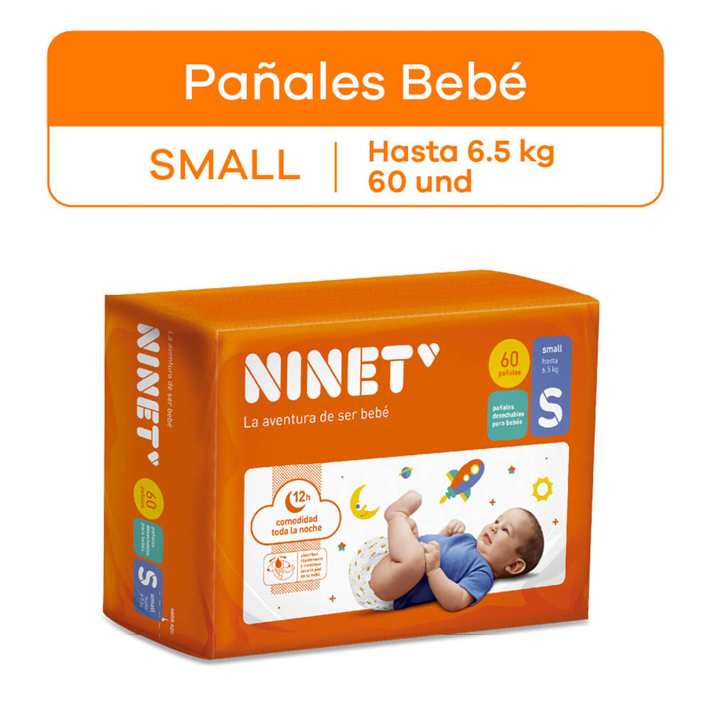 Pañal Ninet Mega Talla S - Bolsa 60 UN