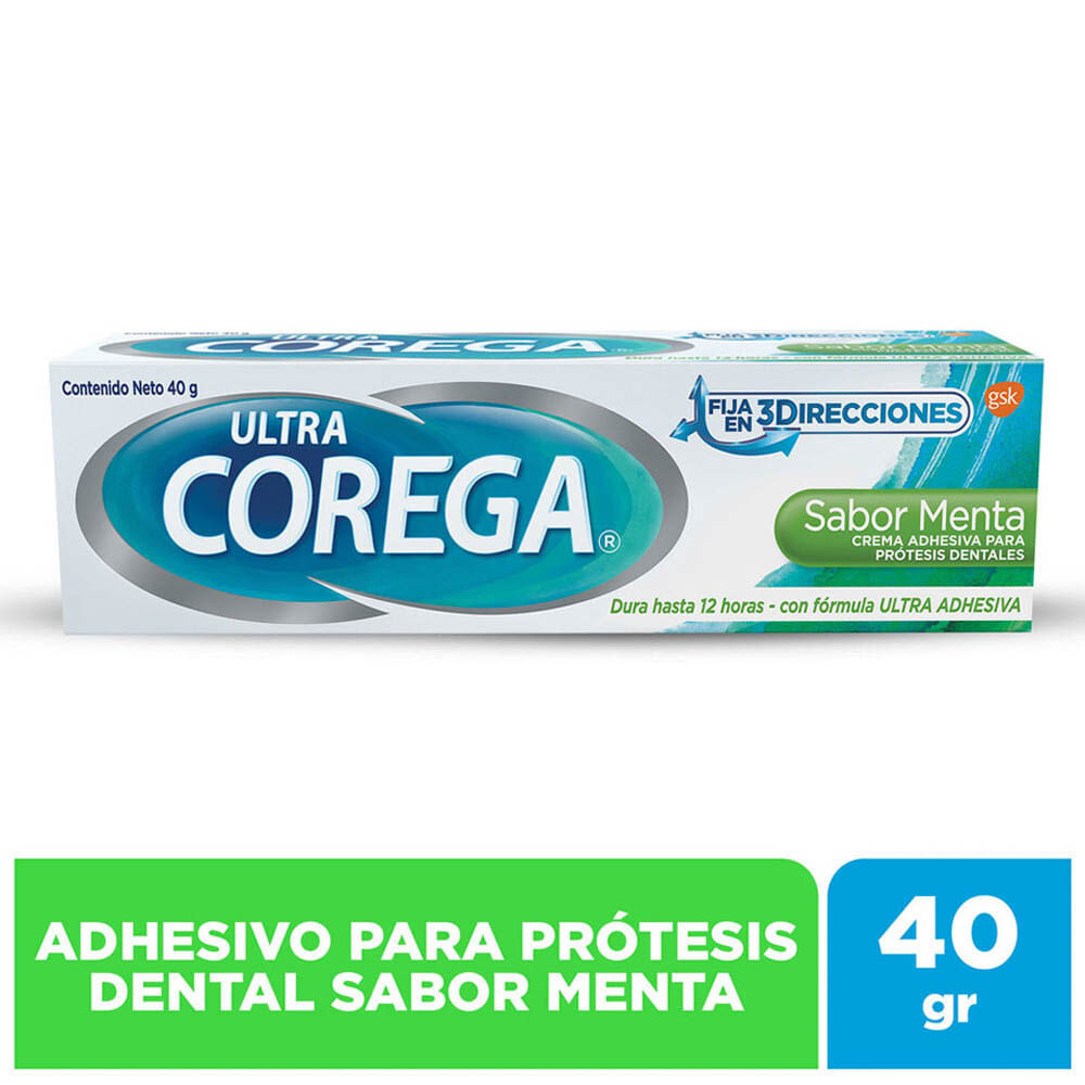Crema Adhesiva Corega Sabor Menta - Tubo 40 G
