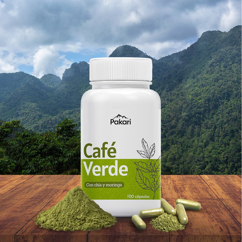 Café Verde 100 Cápsulas Pakari Superfoods Adelgazante
