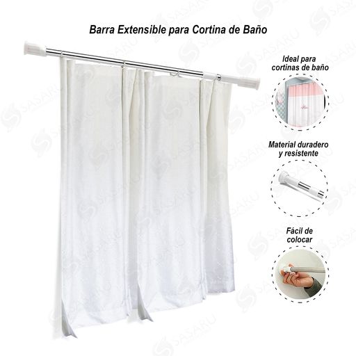 Instalación de barra extensible para cortina de ducha – A presión 