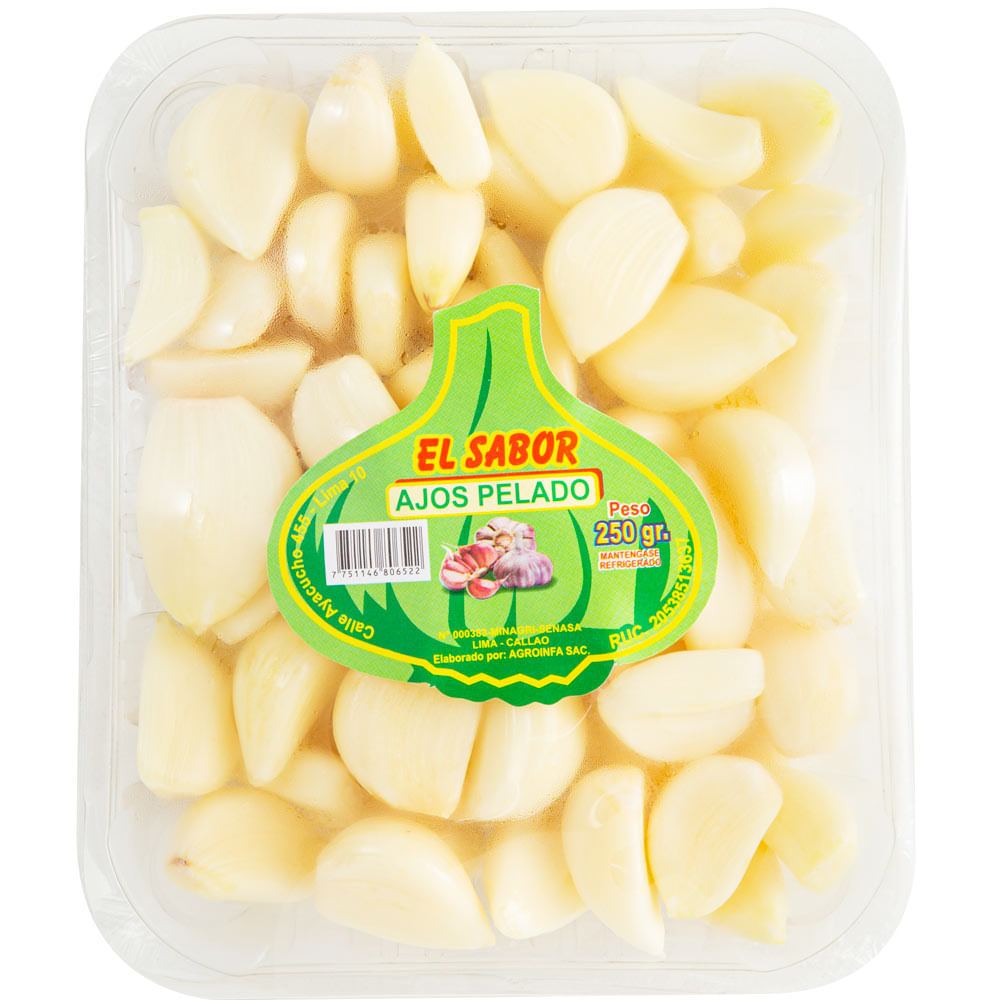 Ajos Pelados EL SABOR Arequipeños Bandeja 250g