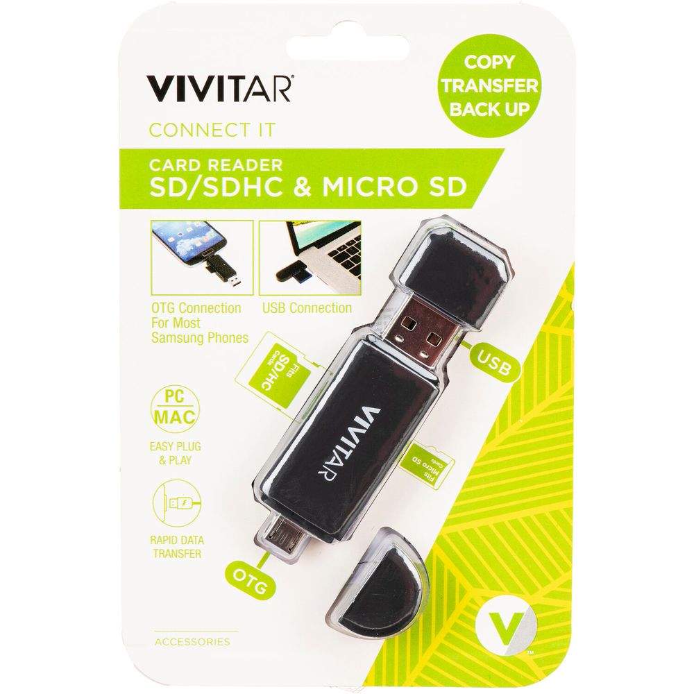 Vivitar Sd And Micro Sd Card Reader With Usb Type A And Micro Usb Otg PlazaVea Supermercado