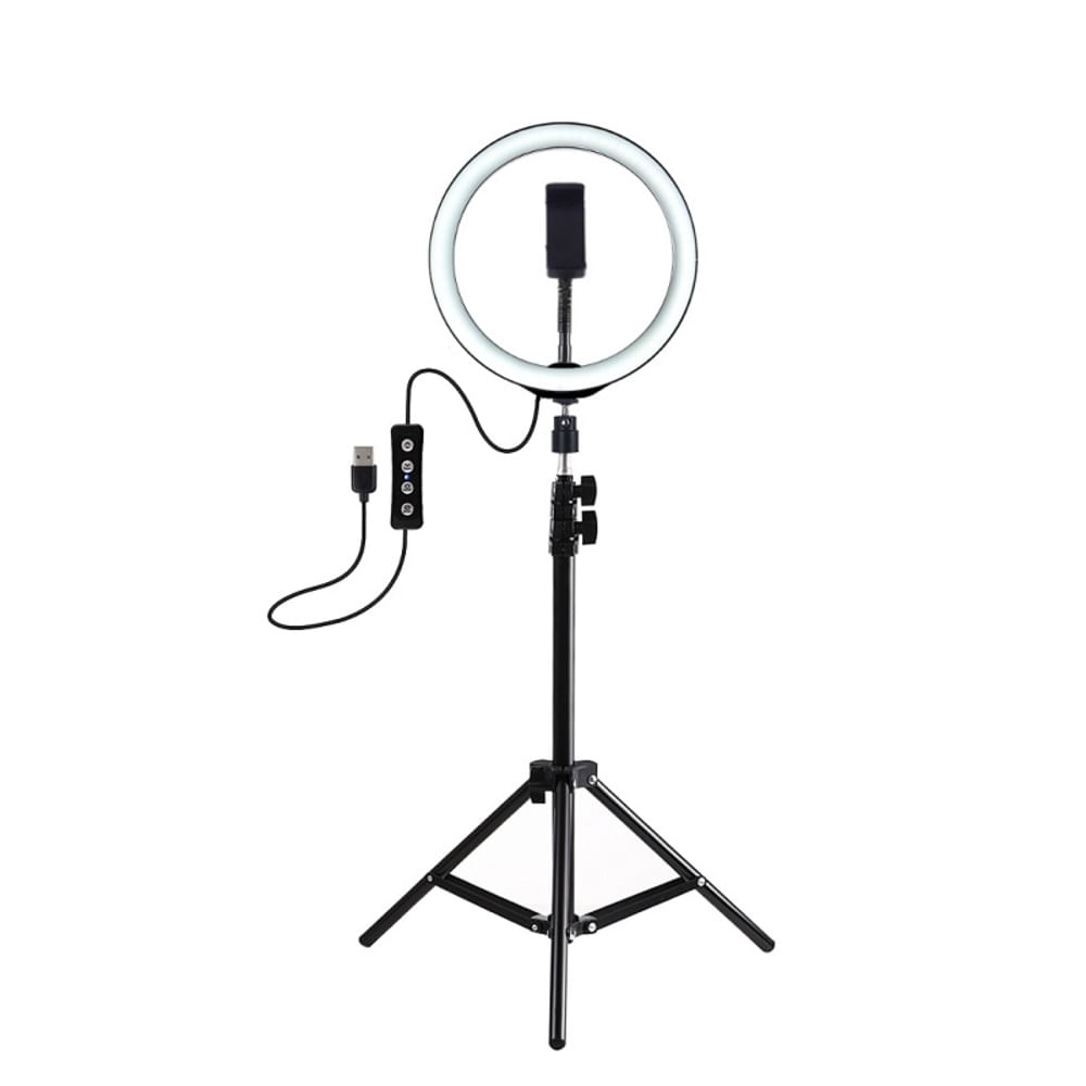 Aro Anillo SM Luz Led 26cm + Parante Trípode 2.10m