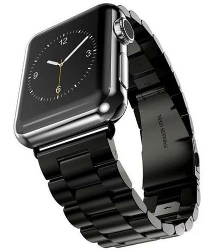 Correa Eslabones Clasica Negro 42/44/45 Mm  Compatible con Apple watch