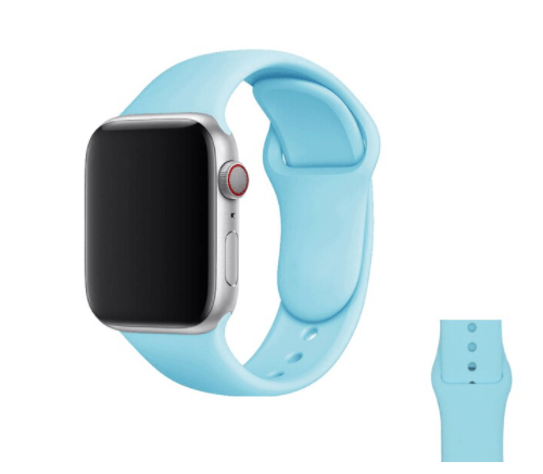 Correa de Silicona Celeste Compatible con Apple watch 42/44/45 Mm