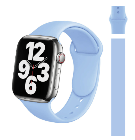 Correa de Silicona Azul Maya Compatible con Apple watch 42/44/45 Mm