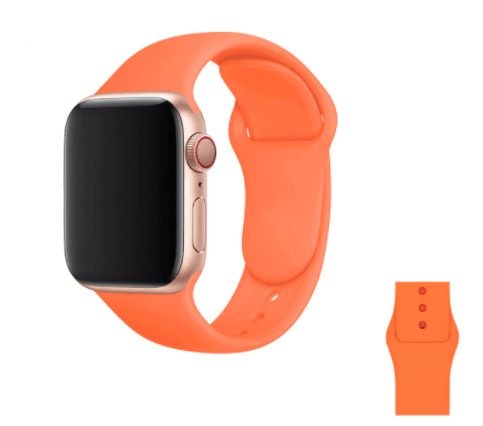 Correa de Silicona Naranja Compatible con Apple watch 42/44/45 Mm