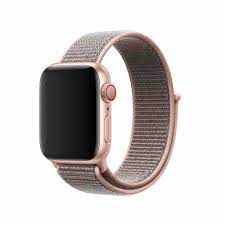 Correa de Nylon Con Pega Pega Color Rosado Compatible con Apple watch 42/44/45 Mm