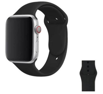 Correa de Silicona Negro Compatible con Apple watch 42/44/45 Mm