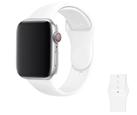 Correa de Silicona Blanco  Compatible con Apple watch 42/44/45 Mm