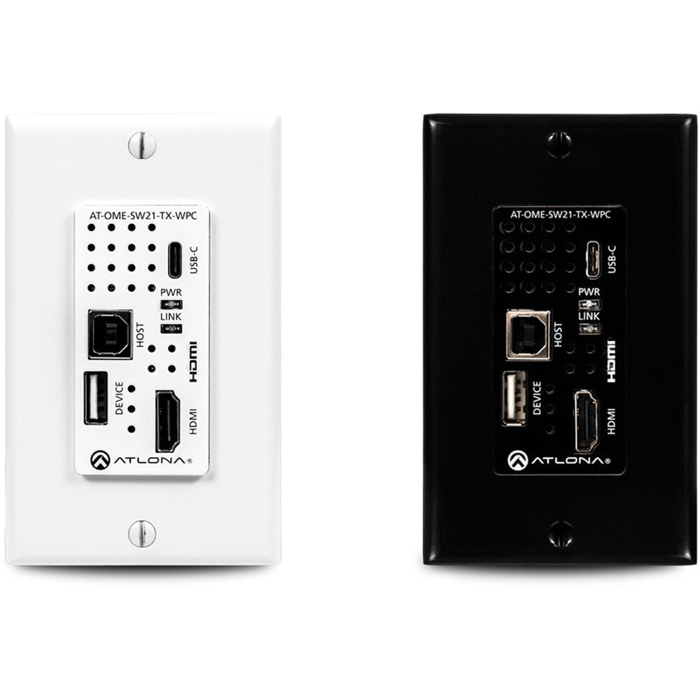 Atlona Hdbaset Wall Plate Transmitter For Hdmi And Usb TypeC With Usb