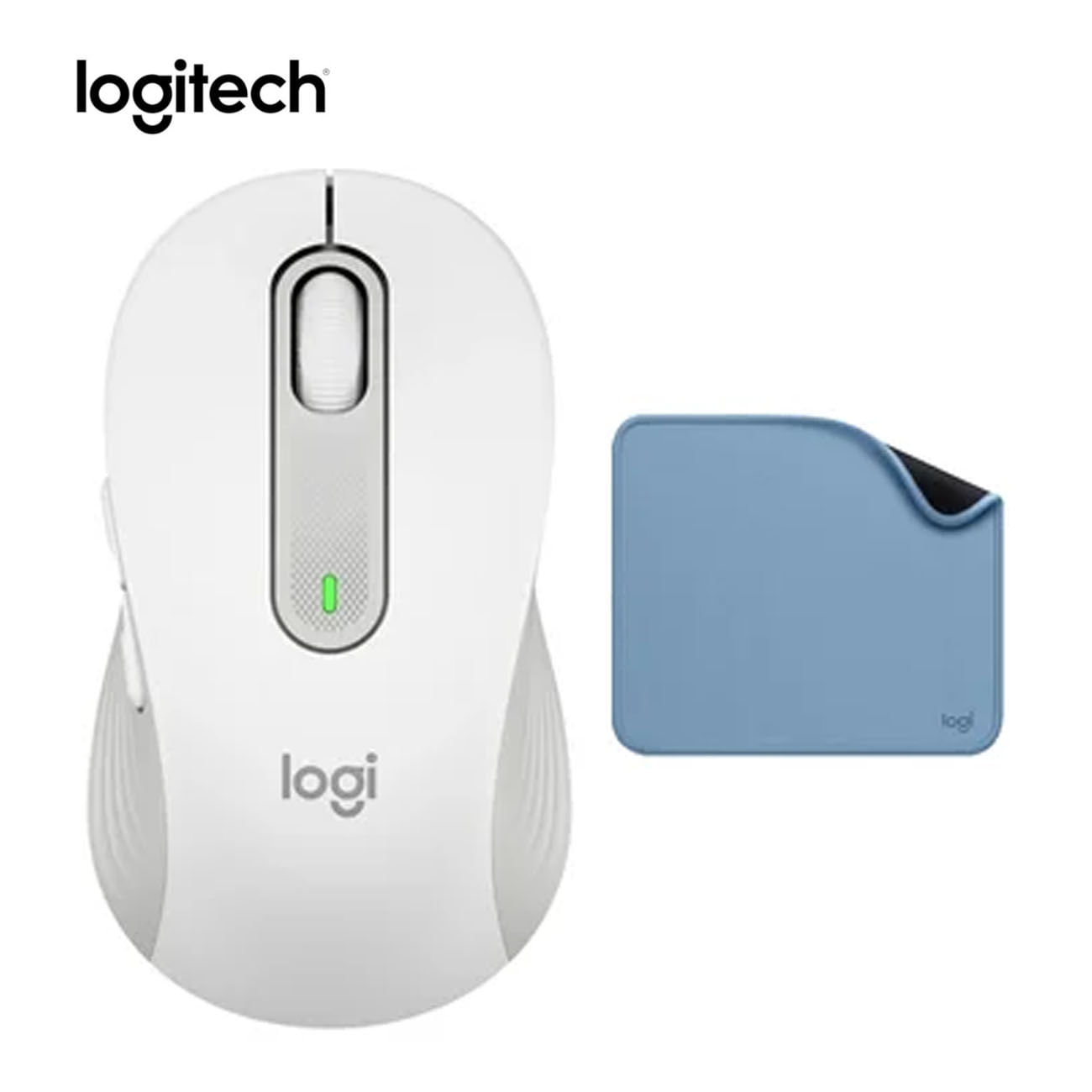 Mouse Logitech Signature M650 White + Pad Mouse Antisalpicaduras