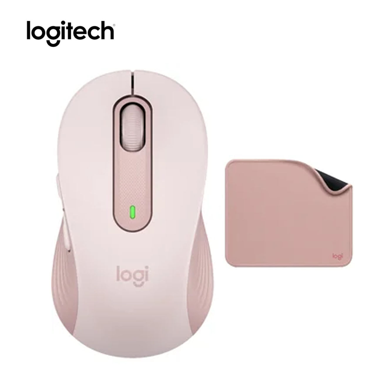 Mouse Logitech Signature M650 Rose + Pad Mouse Antisalpicaduras