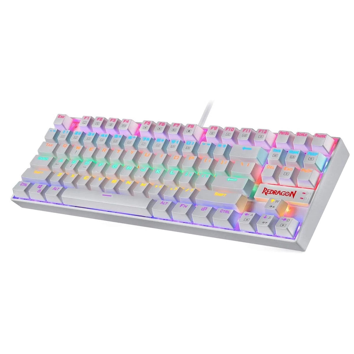 Teclado Redragon Kumara K552-KR Rainbow TKL Switch Red - White