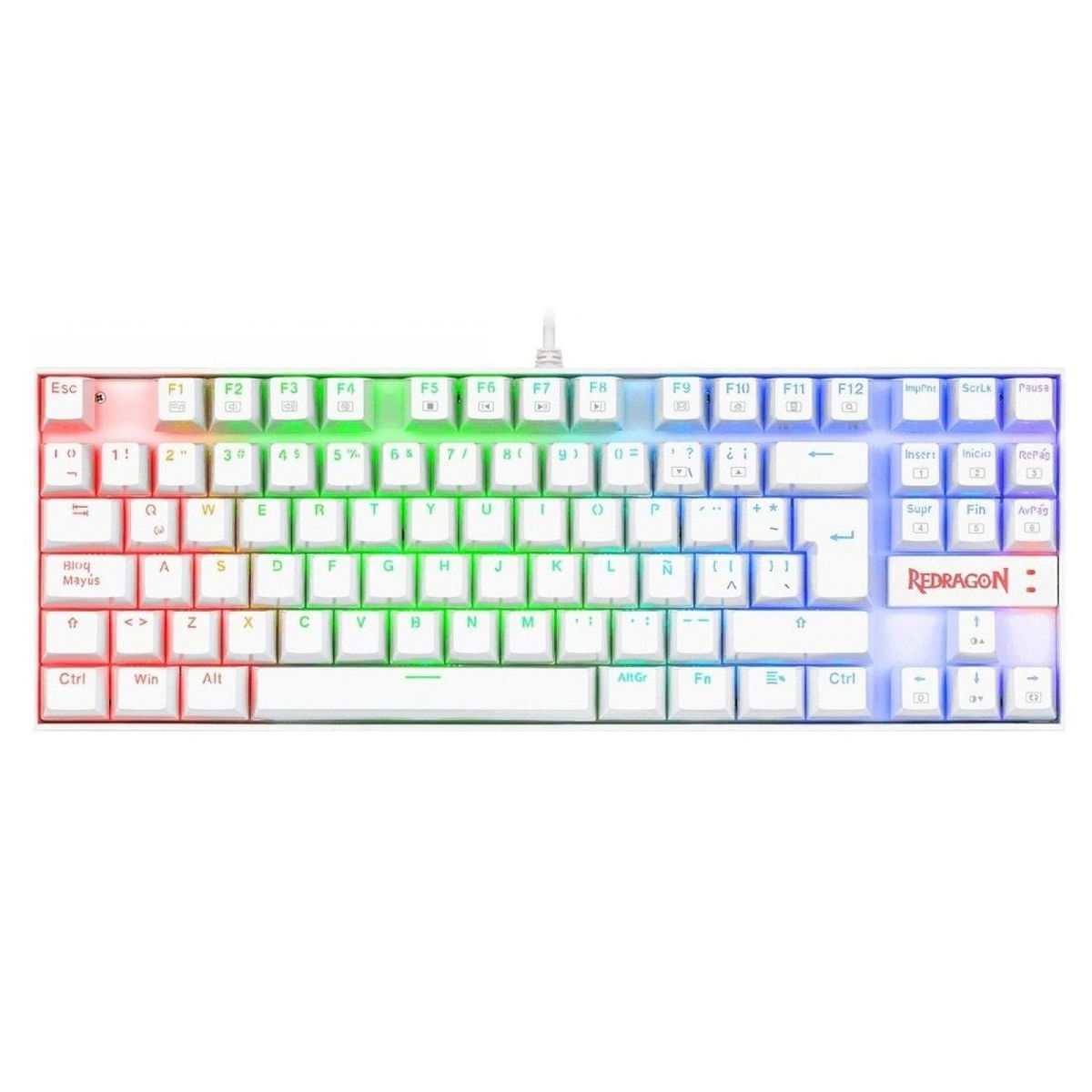 Teclado Redragon Kumara K552 RGB TKL Switch Red Español - White