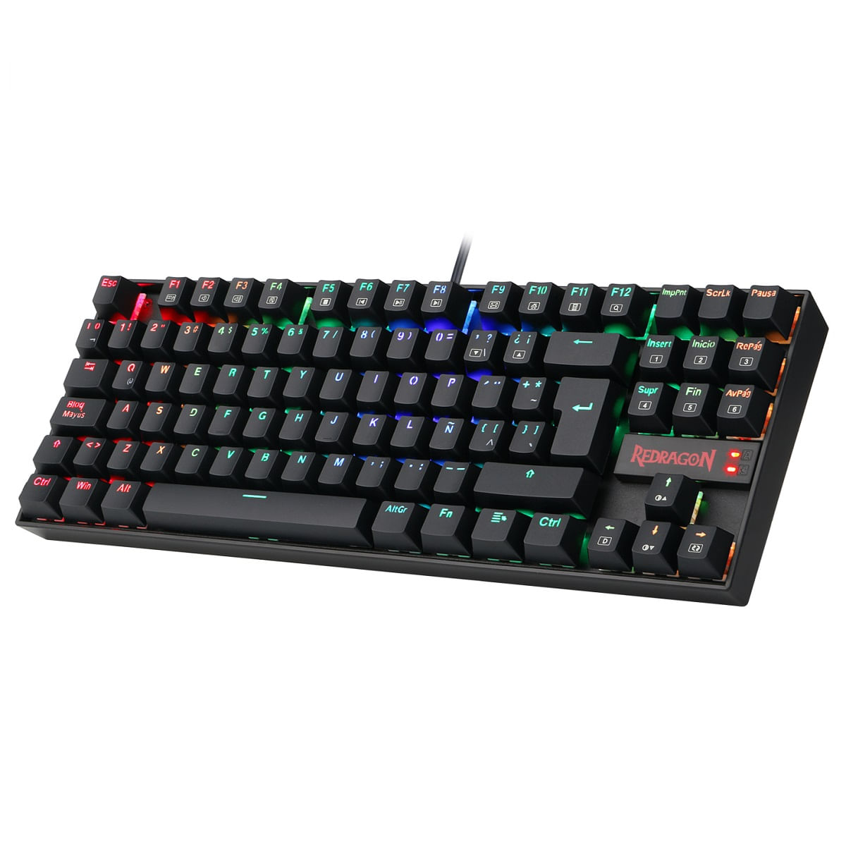 Teclado Redragon Kumara K552 RGB TKL Switch Red Español - Black