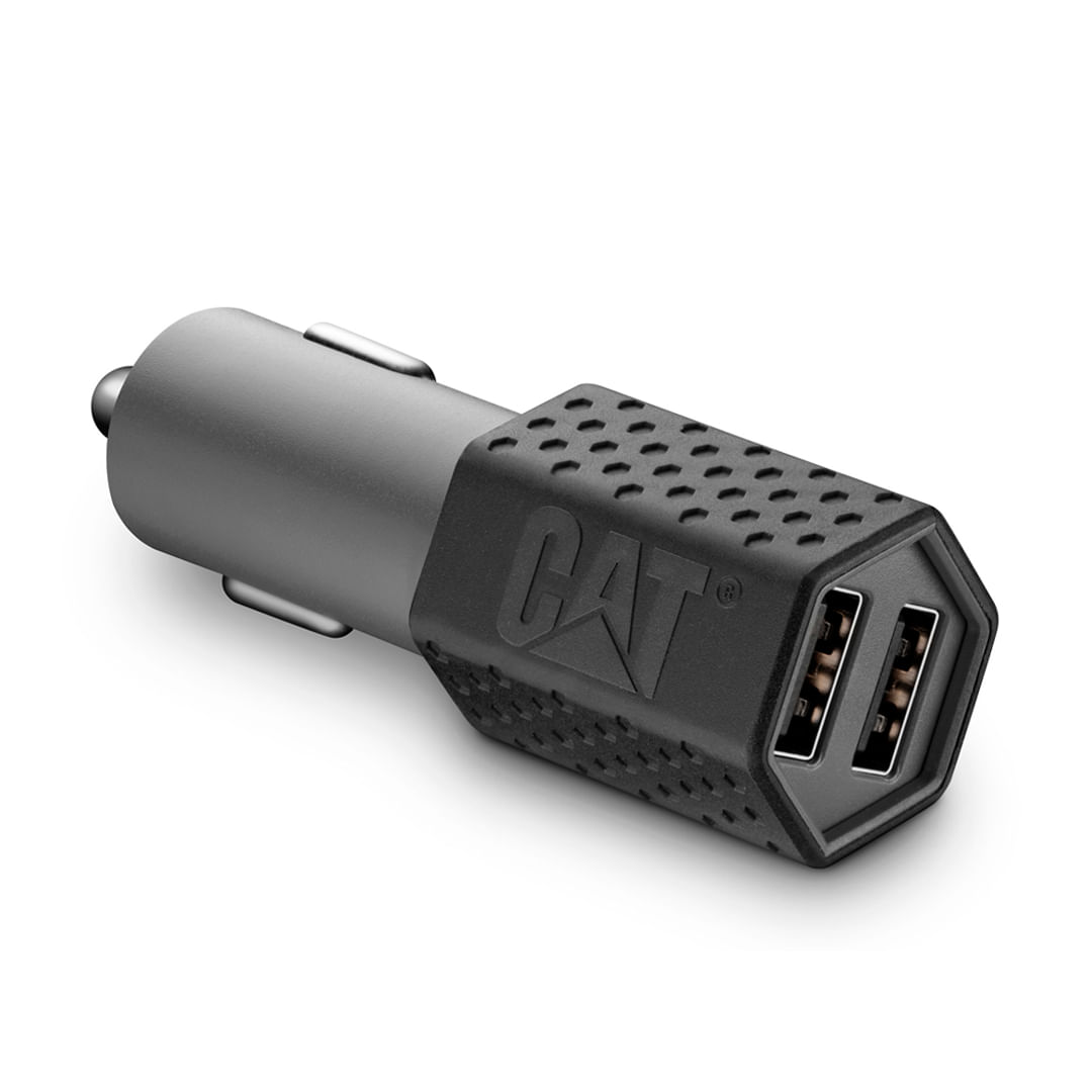 Cargador De Auto CAT Resistente Carga Rápida USB 3.4A DC 2 Puertos