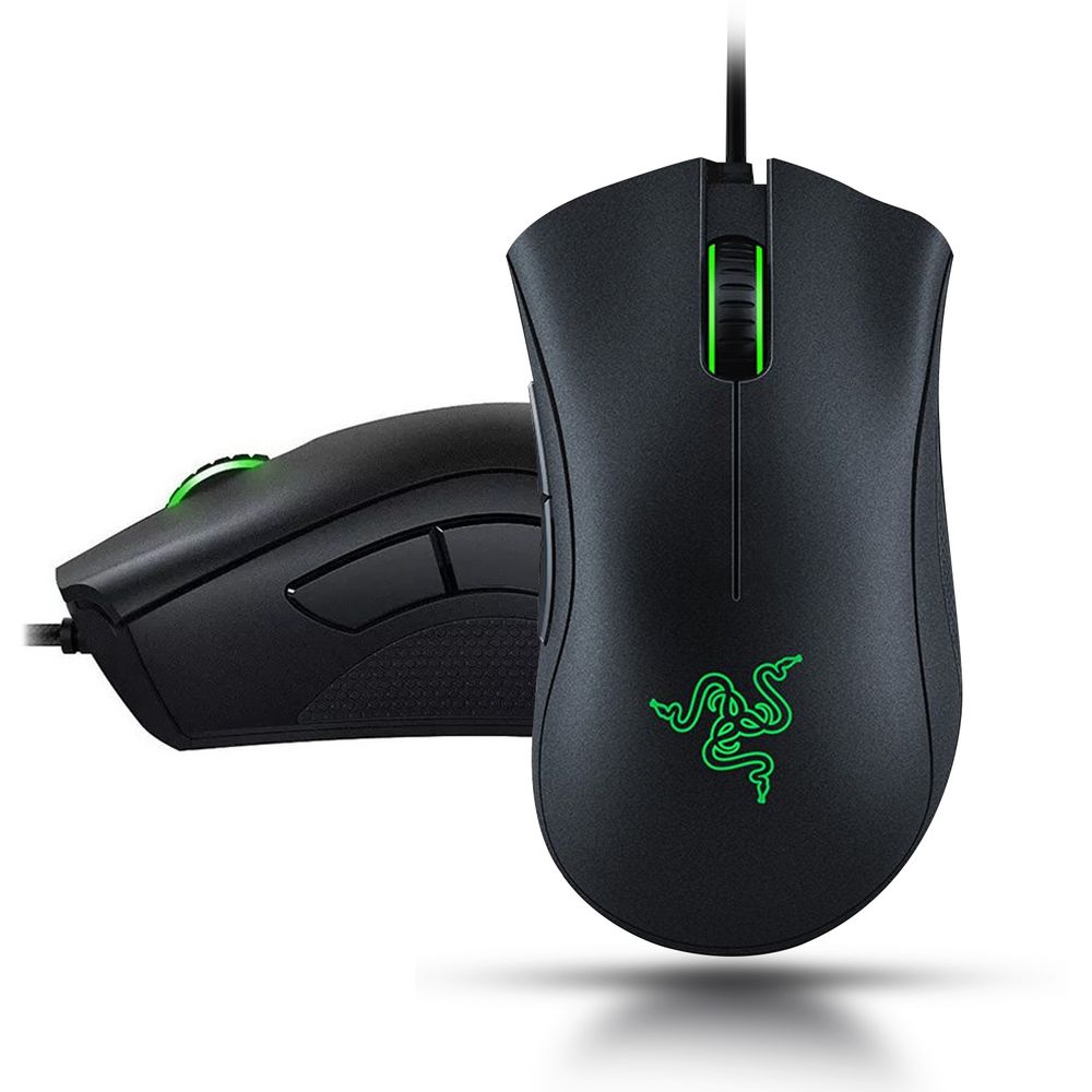 mouse razer deathadder essential 6400 dpi green light