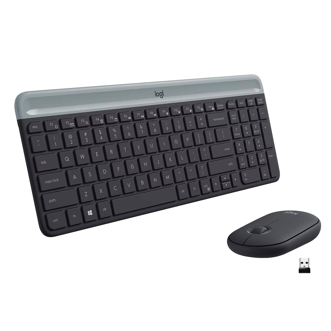 Kit Teclado Y Mouse Inalámbricos Logitech MK470 Slim Combo Negro