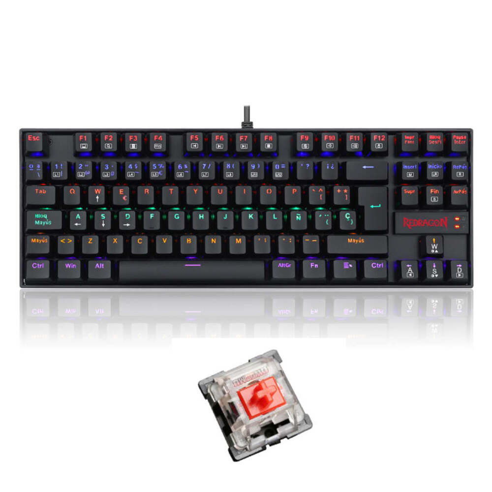 Teclado Mecánico Redragon Kumara Rainbow K552-KR sp Negro