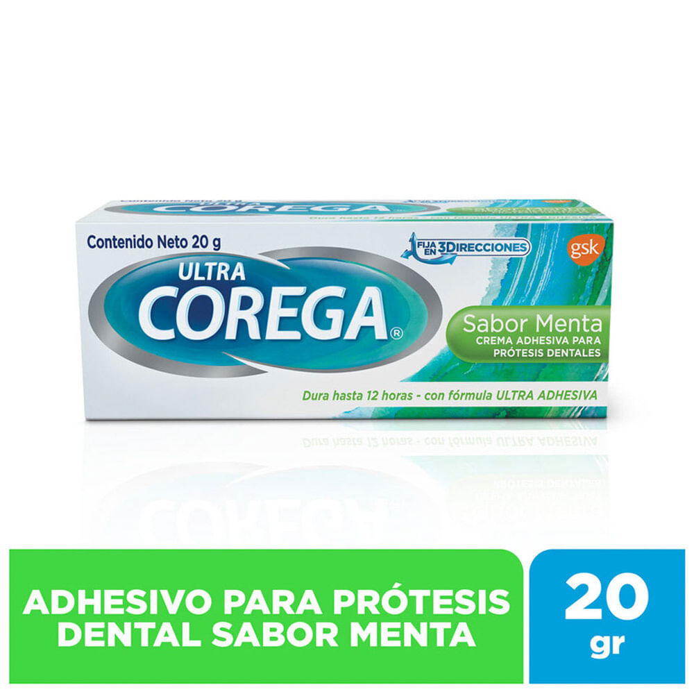 Crema Adhesiva Corega Sabor Menta - Tubo 20 G