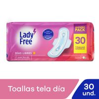 Toallas Higiénicas Lady Free Tela Días Libres - Bolsa 30 UN