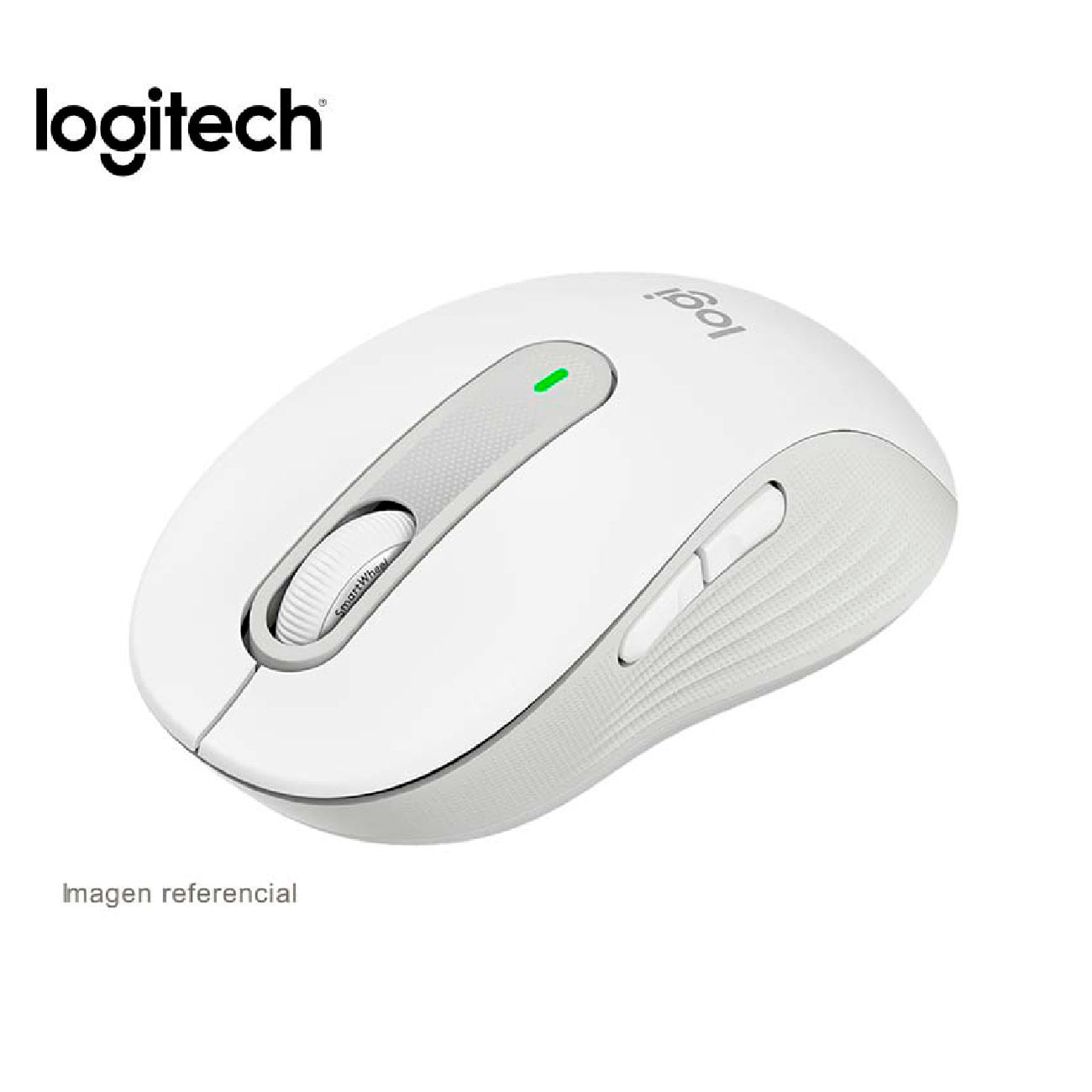 Mouse Logitech Signature M650 Blanco + Pad Mouse Antisalpicaduras Blue