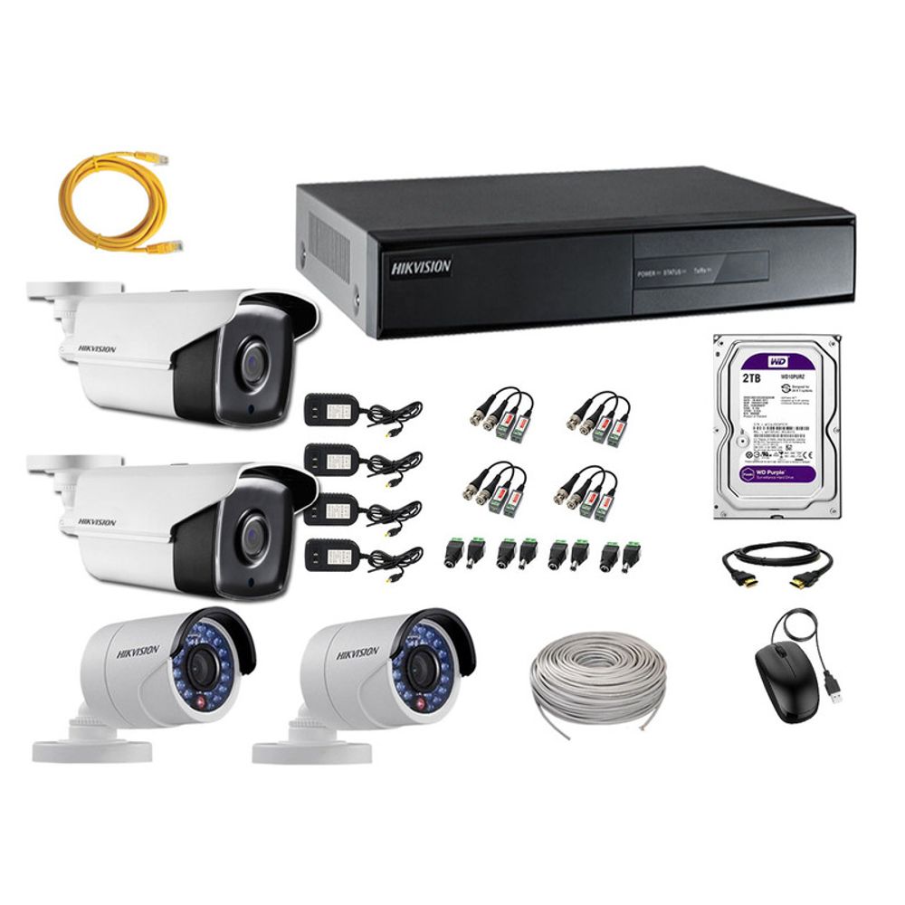 Kit 4 Cámaras de Seguridad Exterior It3F Hikvision Full Hd Kit 4 Cámaras de Seguridad Exterior It3F Hikvision Full Hd