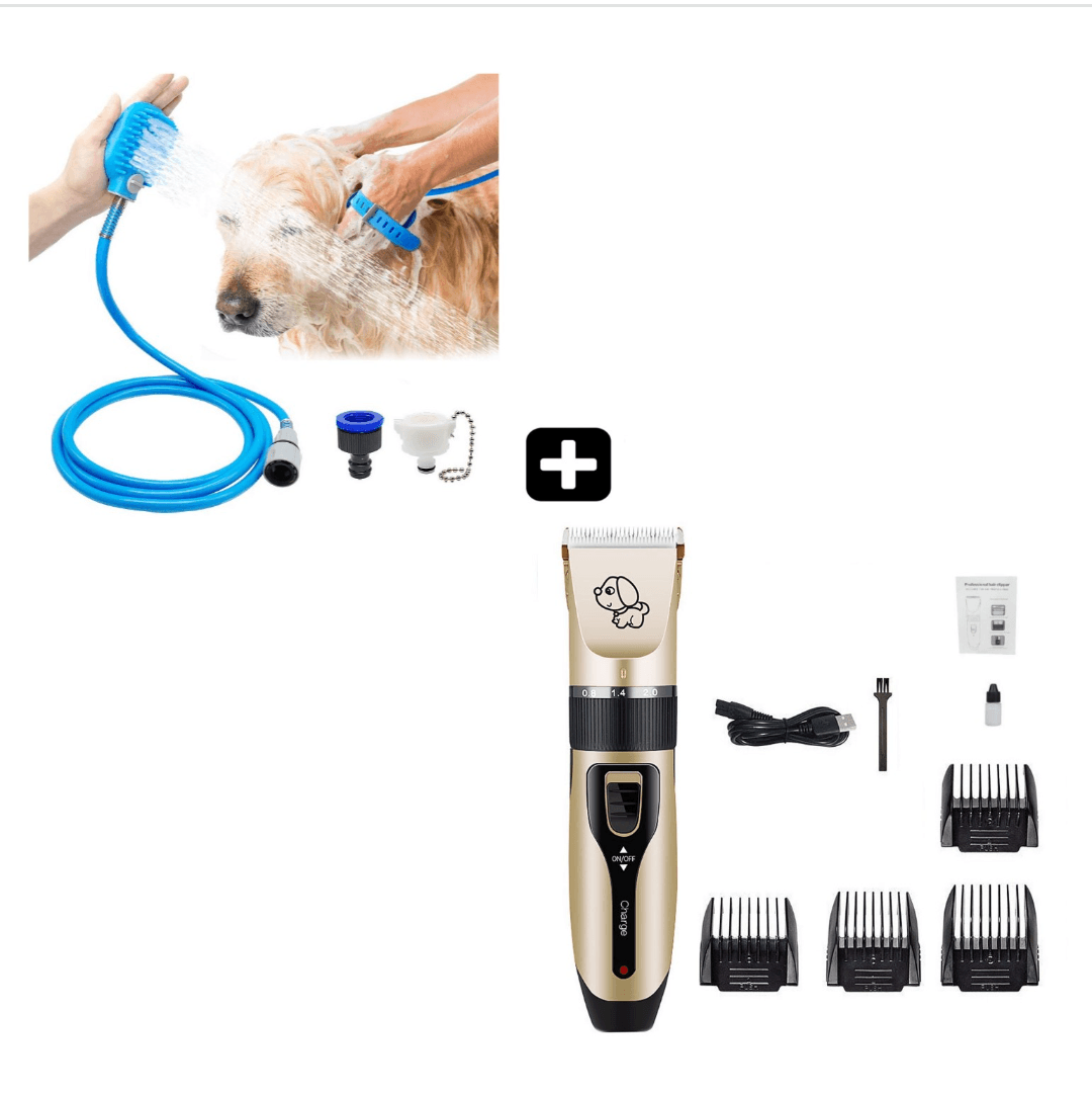 Pack Guante Bañador y Cortador de Pelo Mascota