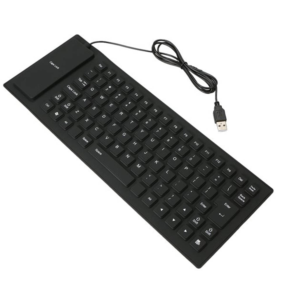 Teclado Flexible Siliconado WB-86 Impermeable contra el Polvo USB Negro
