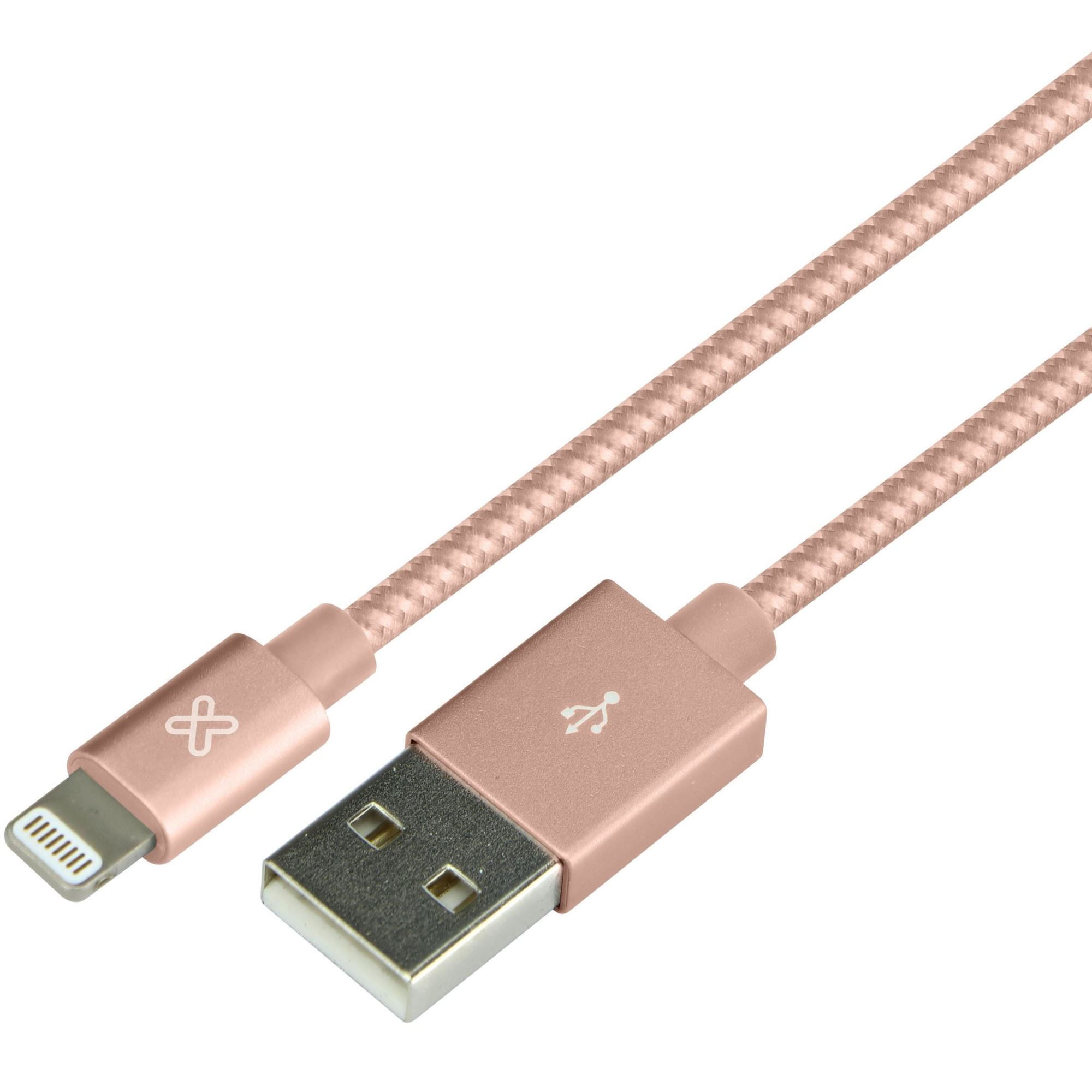 Cable Lightning Klip Xtreme MFI a USB 3.0 de 0.5 metros Oro Rosa - KAC-001RG