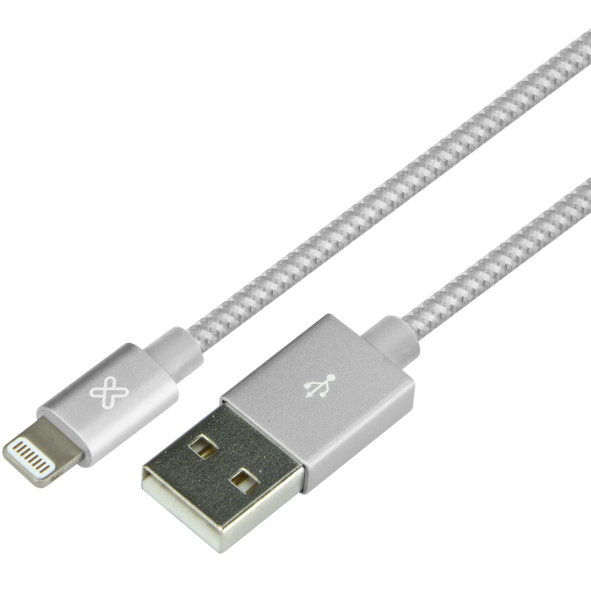 Cable Lightning Klip Xtreme MFI a USB 3.0 de 0.5 metros Plata - KAC-001SV