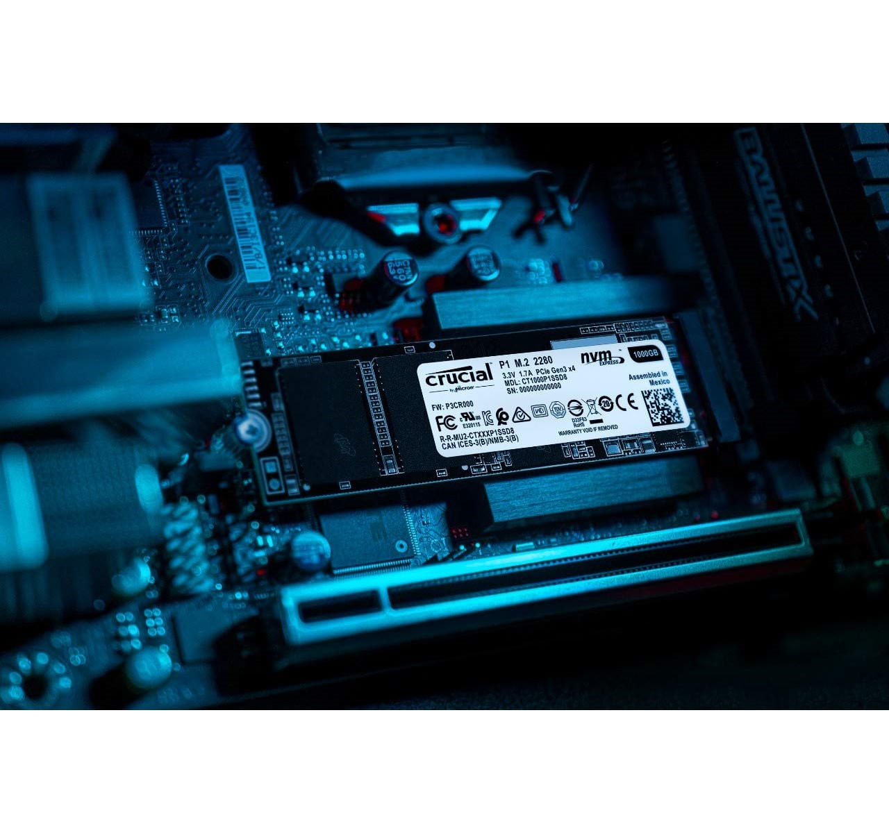 Disco Sólido Crucial 500GB P1 NVMe M.2 Internal SSD - CT500P1SSD8