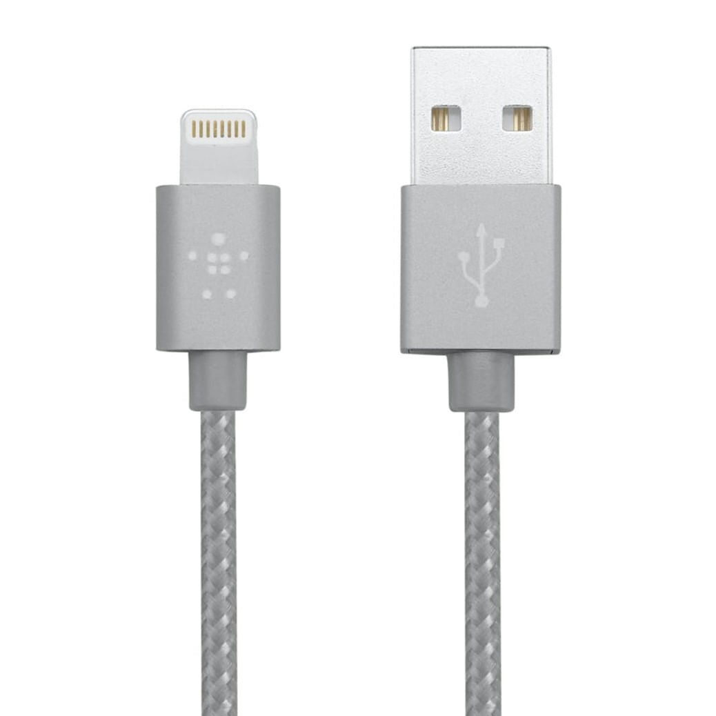 Cable Belkin MIXIT Metallic Lightning to USB 1.2M Gris - F8J144bt04-GRY
