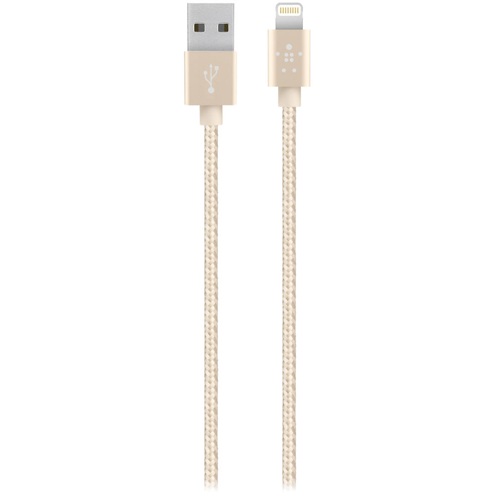 Cable Belkin MIXIT Metallic Lightning to USB 12M Dorado - F8J144bt04-GLD