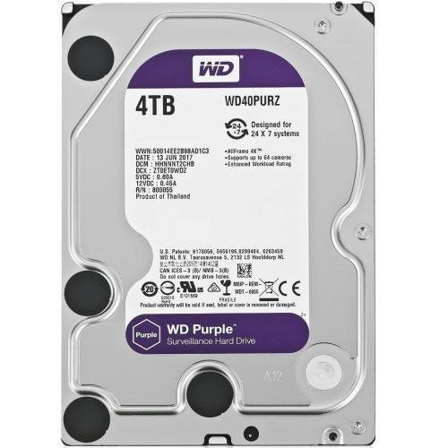 Disco Duro 4TB Western Digital Purple 64MB CCTV - WD40PURZ