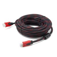 Cable HDMI con Filtro 3 Metros HD 3D V1.4 Enmallado Negro con Rojo