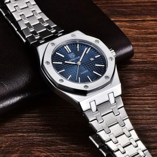 Reloj azul online metalico