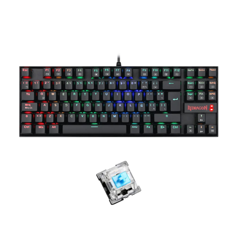 Teclado Mecánico Redragon Kumara K552-RGB Black Blue Switch