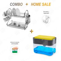 Escurridor de Platos 2 Niveles+Dispensador de Lavavajillas