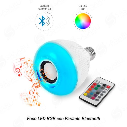 Lampara / Foco Luz Led Rgb Parlante Bluetooth 220v Control Remoto