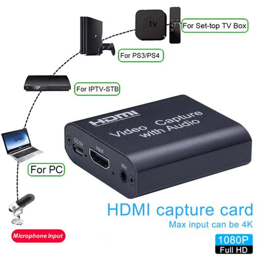 GENERICO Capturadora Video Hdmi 4k 1080p Usb 3.0 Loop Bucle + Mic In