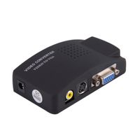 Adaptador Conversor De RCA S-Video a VGA Convertidor TV Negro