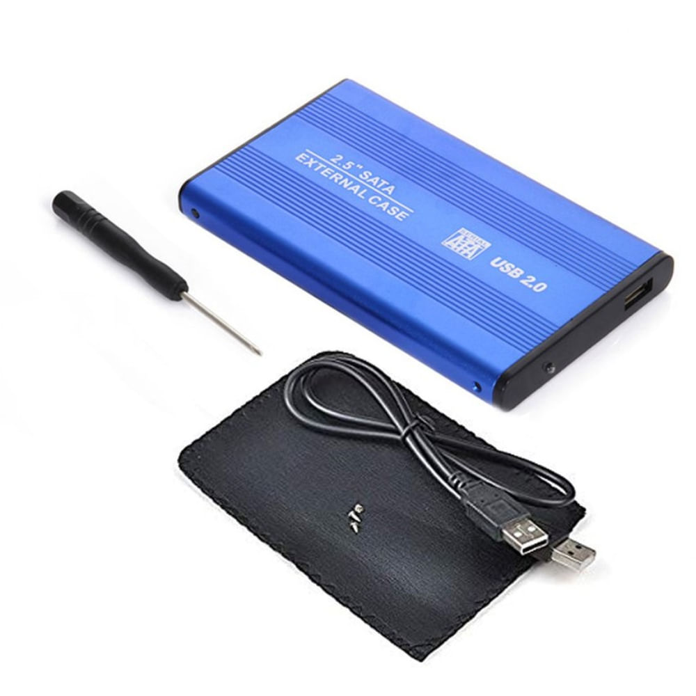 Case Disco Duro Externo Sata 2.5"" USB 2.0 Laptop Azul