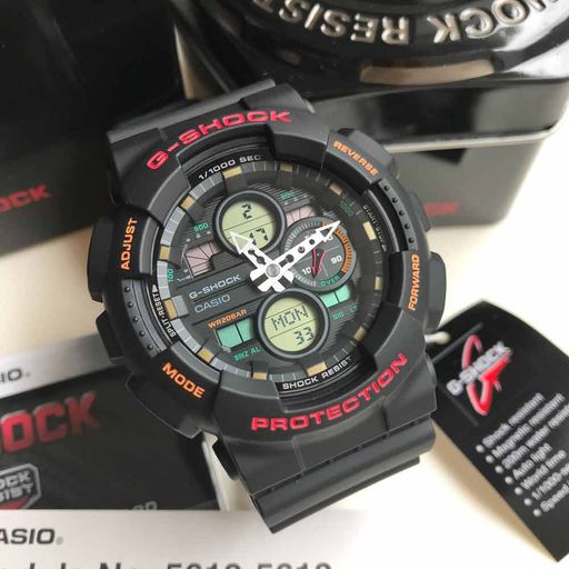 Reloj Casio G-Shock GA140-1A4 Para Hombre Analógico Digital Acuático Luz  LED Negro