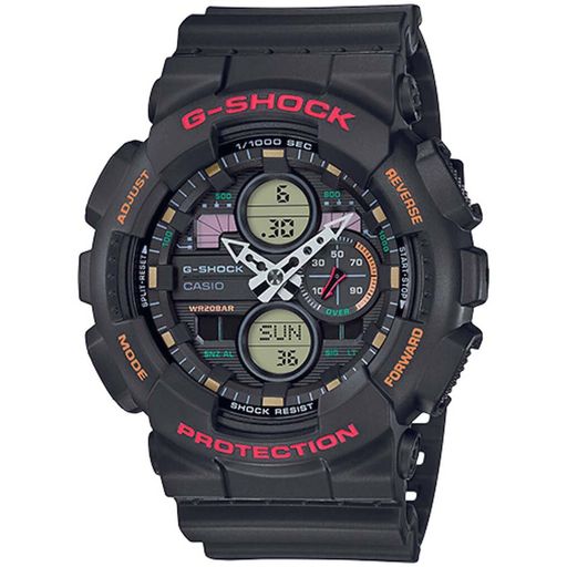 Reloj Casio G-Shock GA140-1A4 Para Hombre Analógico Digital Acuático Luz  LED Negro